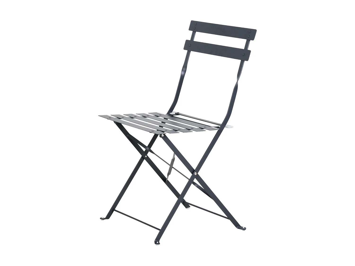 Table et chaises pliantes bistrot balcon terrasse - 2 places - Anthracite - FLORE