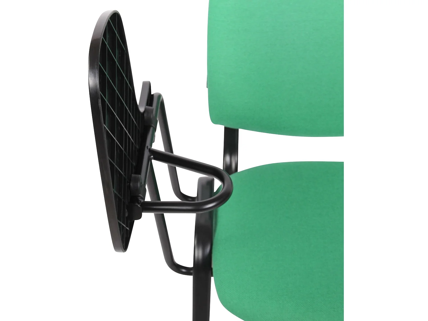 Lot de 4  Chaise de conférence - Tissu & Métal noir mat - Vert - Ken