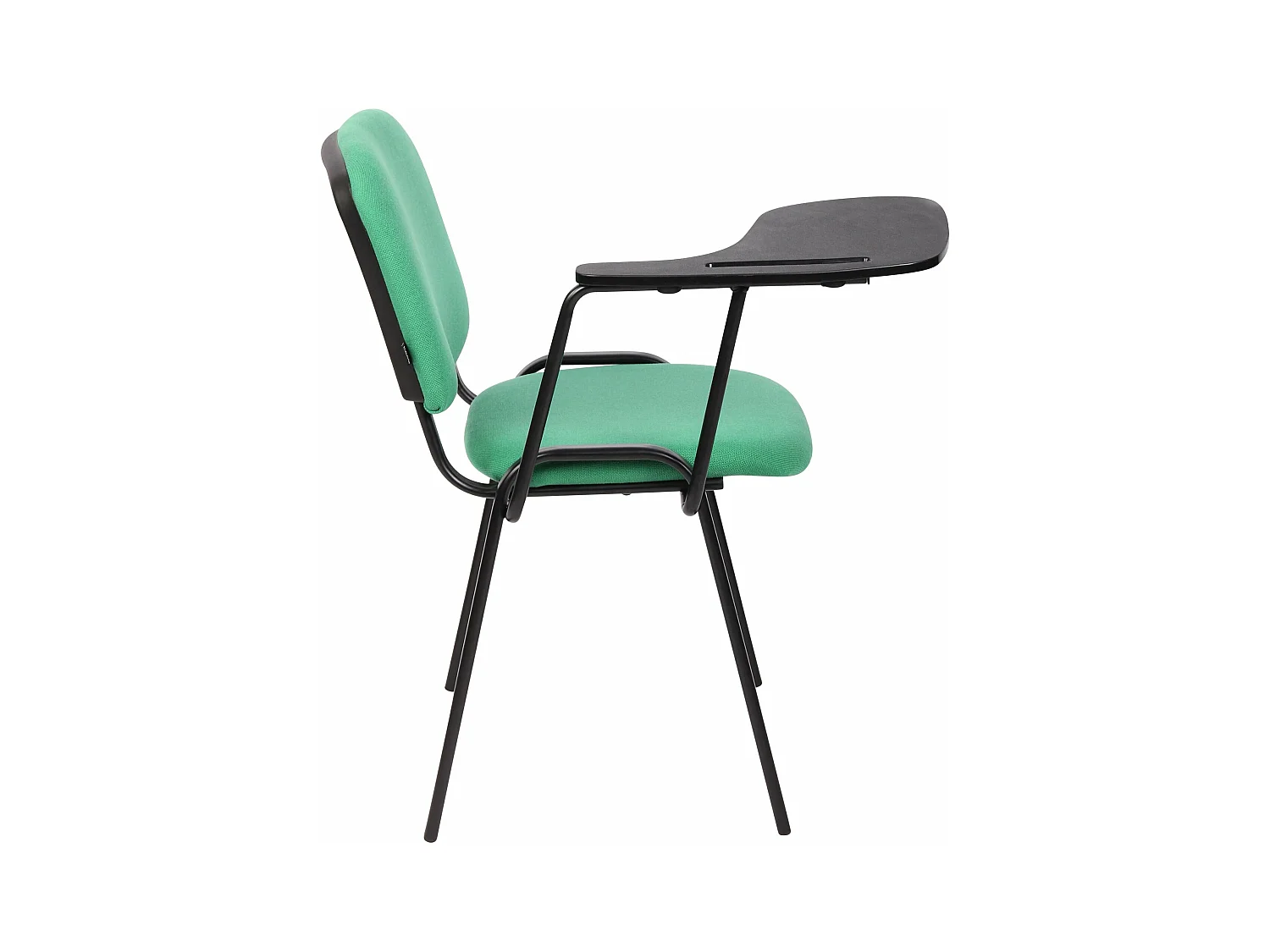 Lot de 4  Chaise de conférence - Tissu & Métal noir mat - Vert - Ken