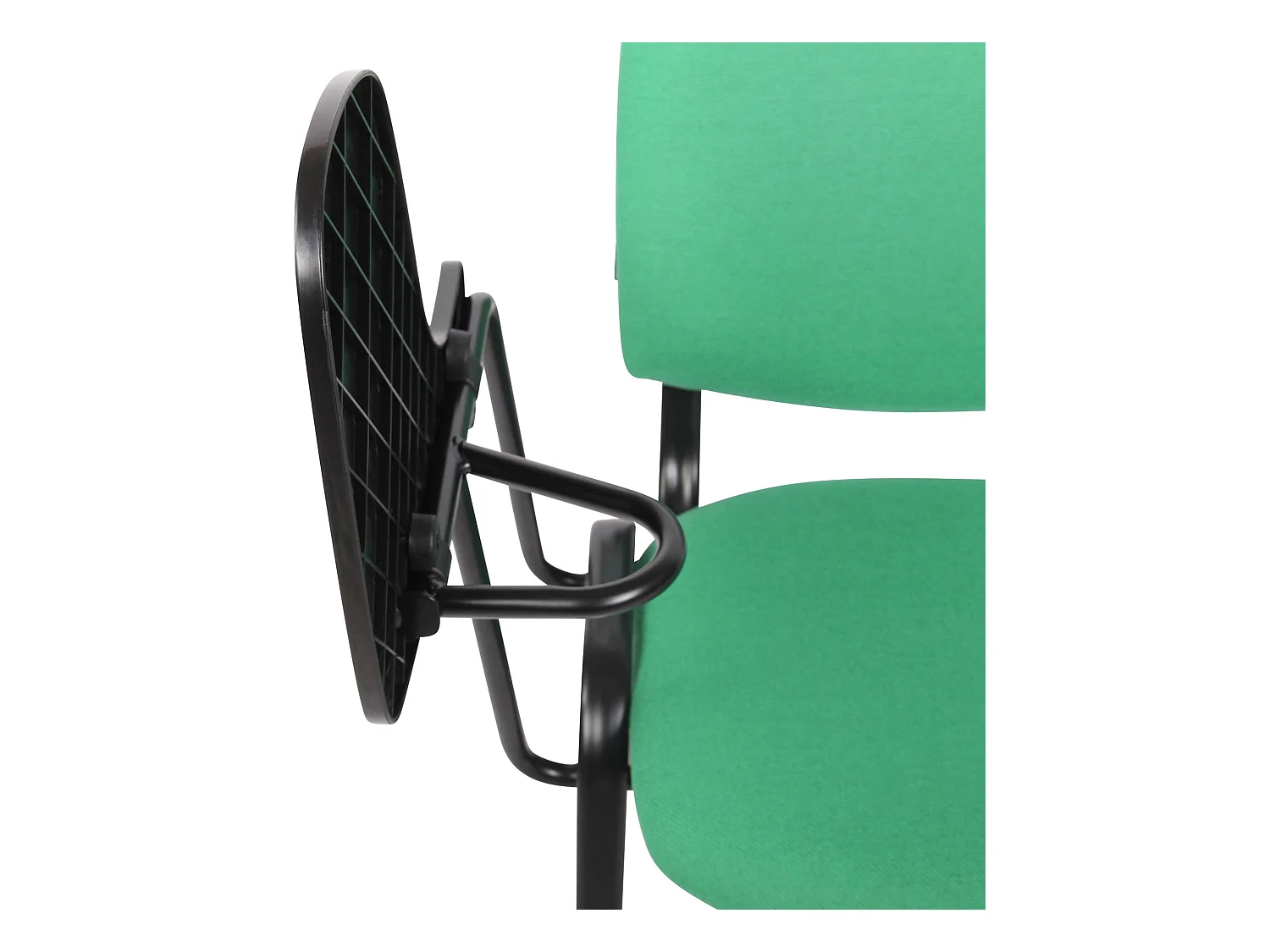 Lot de 4  Chaise de conférence - Tissu & Métal noir mat - Vert - Ken