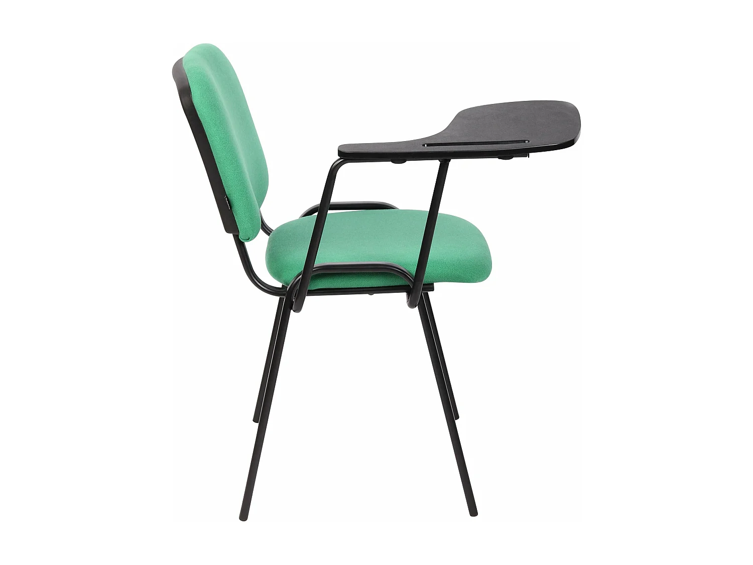 Lot de 4  Chaise de conférence - Tissu & Métal noir mat - Vert - Ken