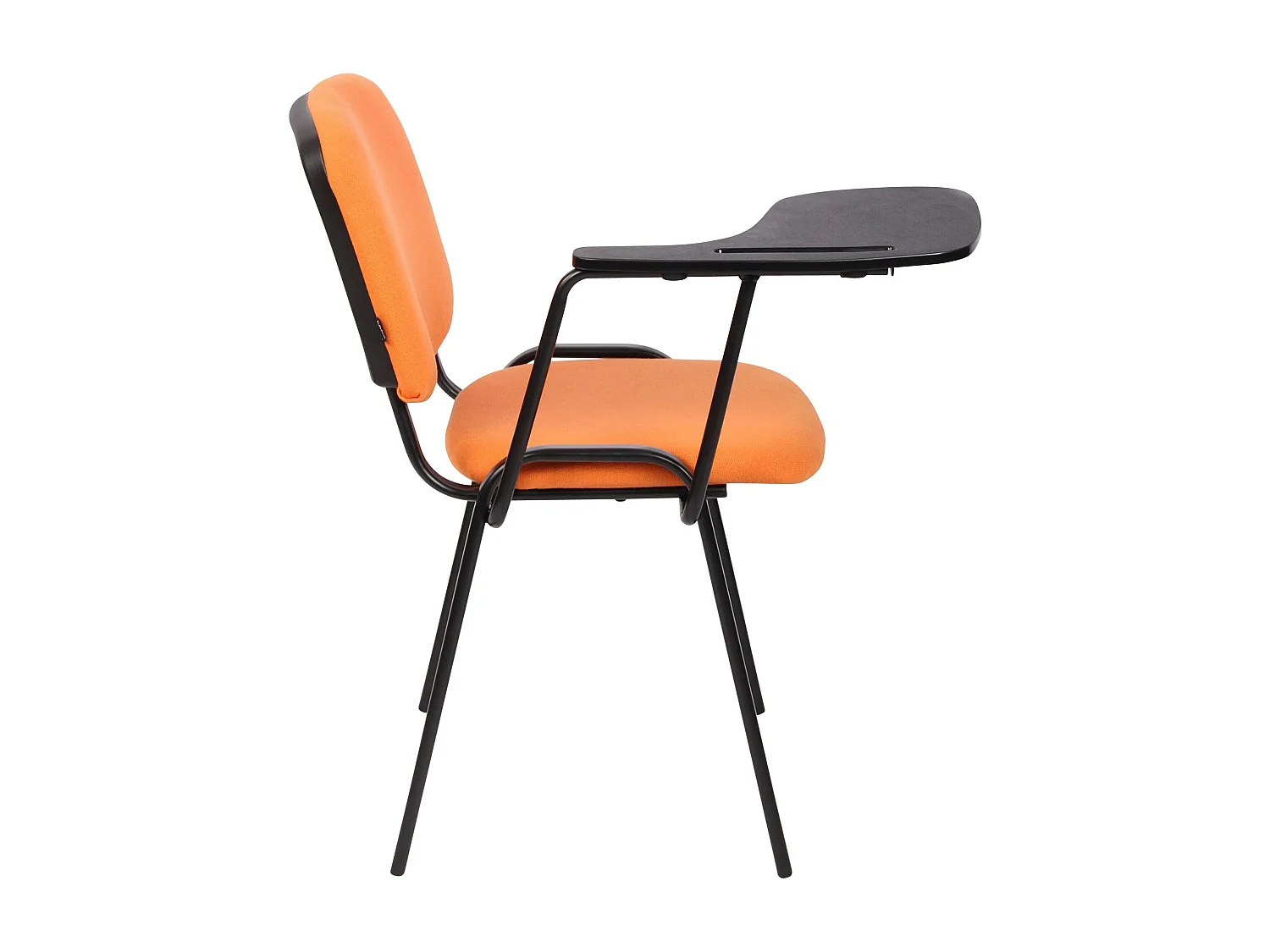 Lot de 4  Chaise de conférence - Tissu & Métal noir mat - Orange - Ken