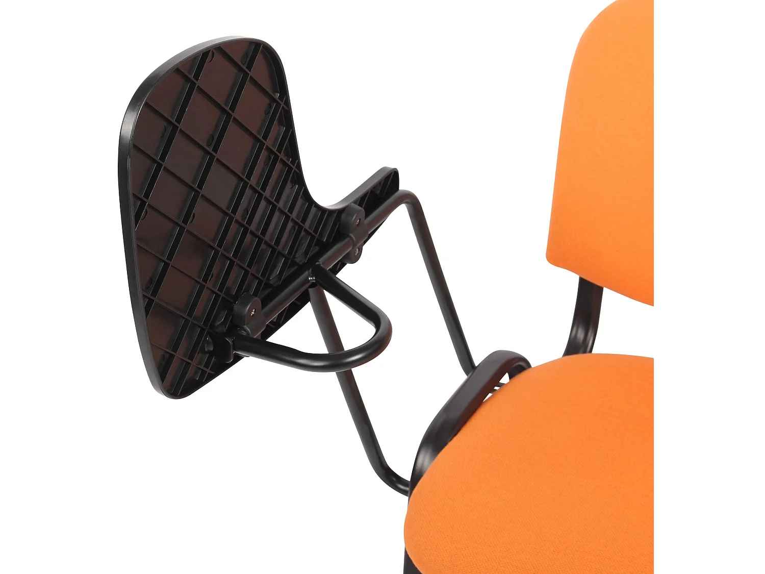 Lot de 4  Chaise de conférence - Tissu & Métal noir mat - Orange - Ken