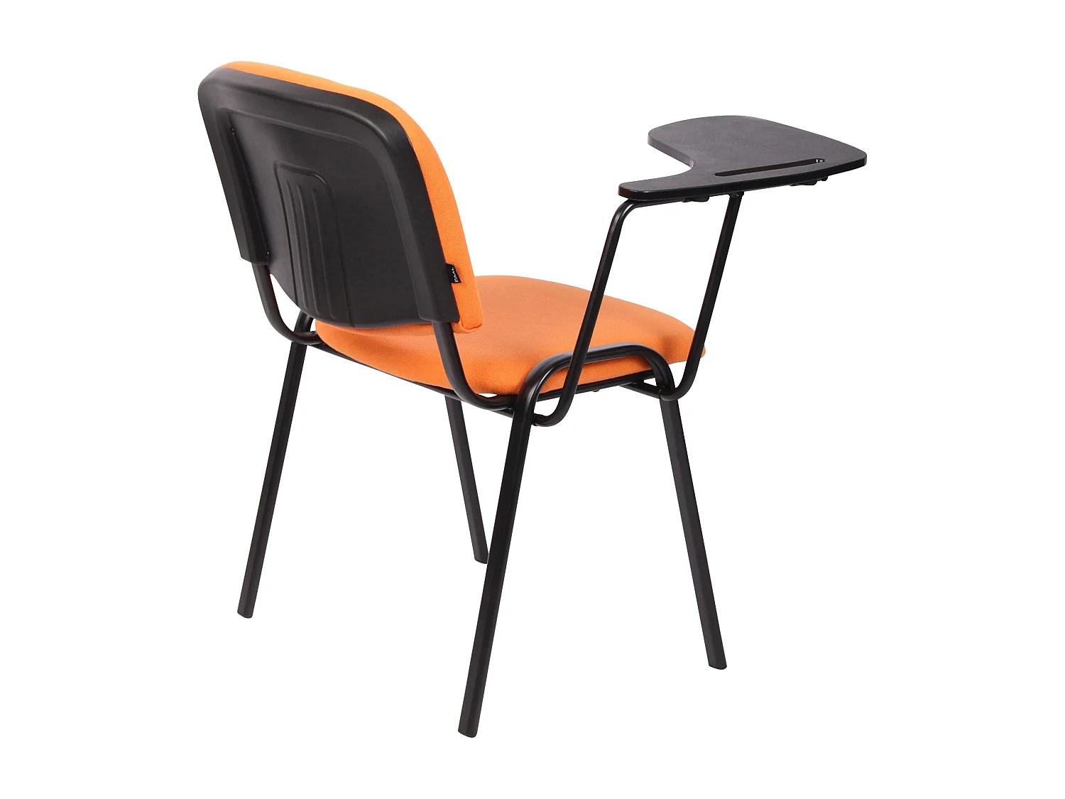 Lot de 4  Chaise de conférence - Tissu & Métal noir mat - Orange - Ken