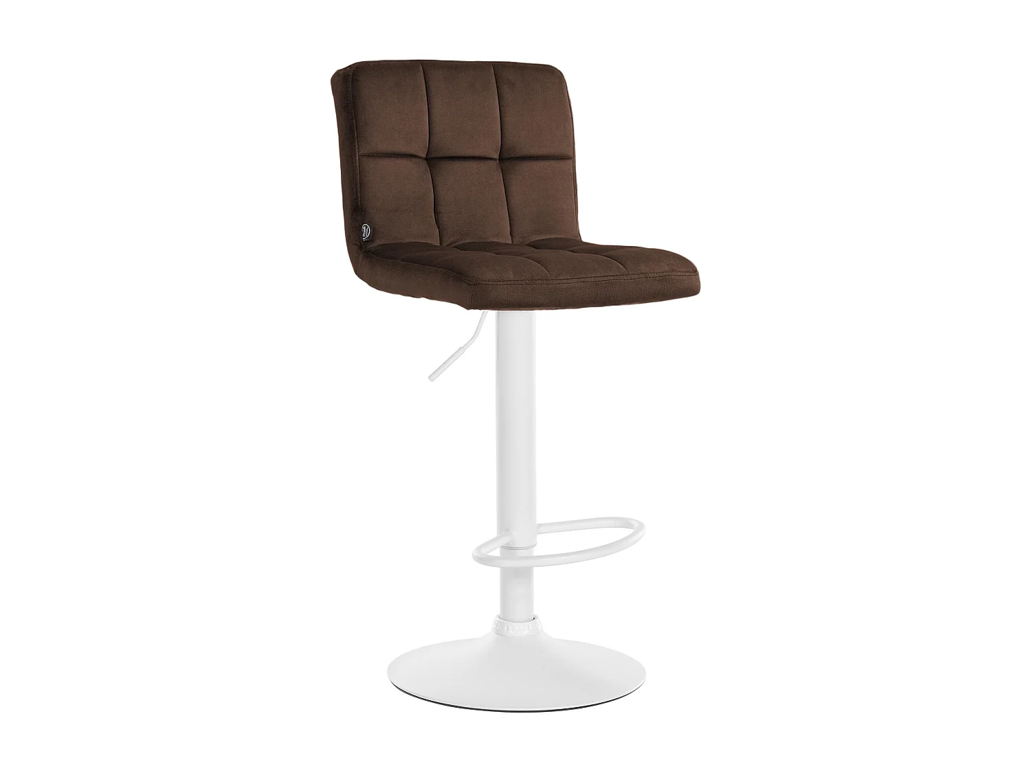 Tabouret de bar - Velours & Blanc - Marron - Peru