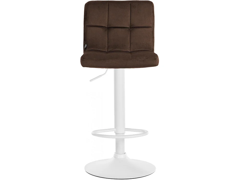Tabouret de bar - Velours & Blanc - Marron - Peru