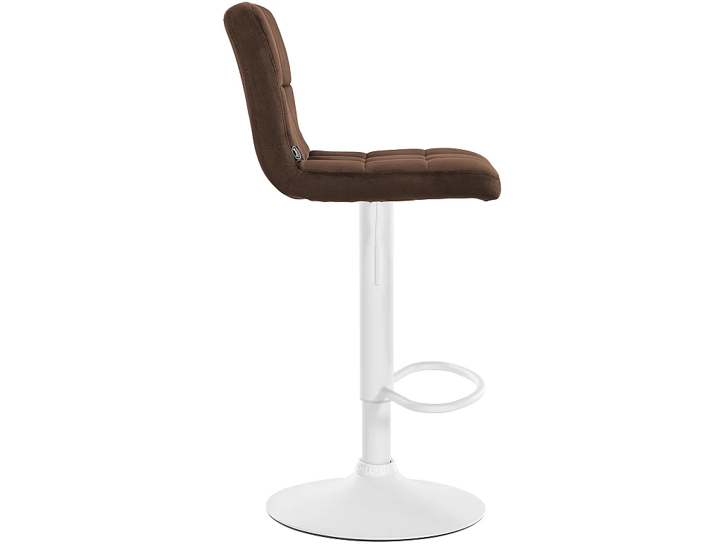 Tabouret de bar - Velours & Blanc - Marron - Peru
