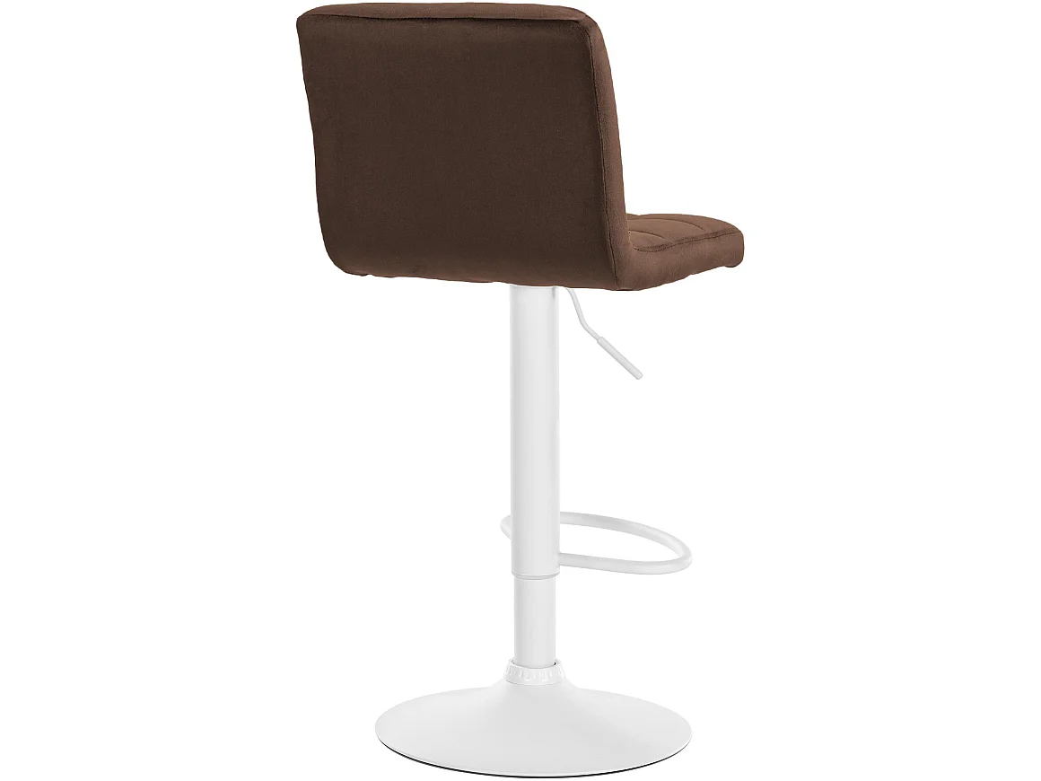 Tabouret de bar - Velours & Blanc - Marron - Peru