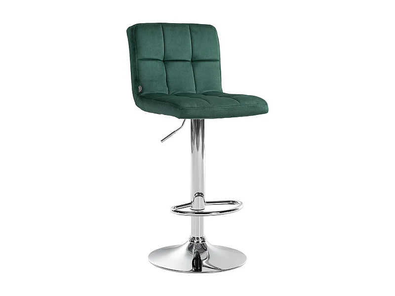 Tabouret de bar - Velours & Chrome - Vert - Peru