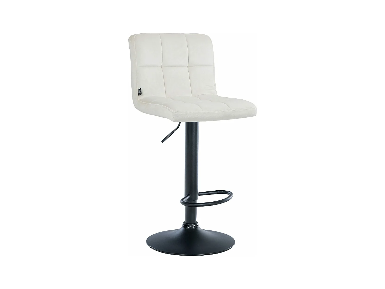 Tabouret de bar - Velours & Noir - Crème - Peru