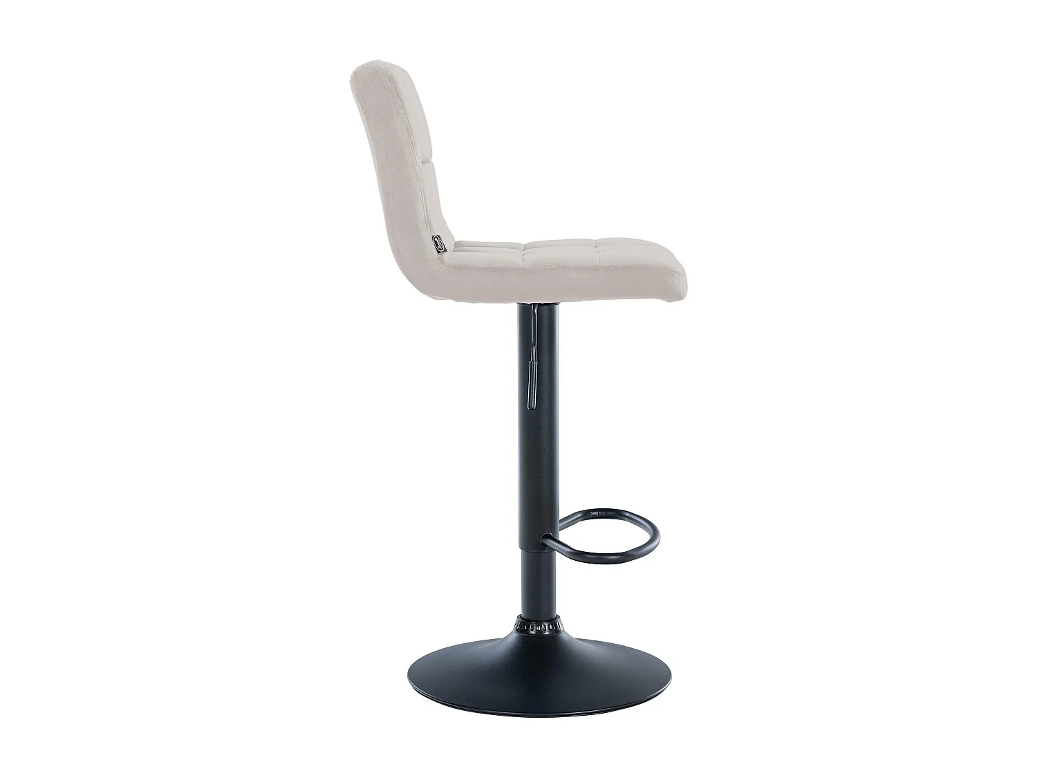 Tabouret de bar - Velours & Noir - Crème - Peru