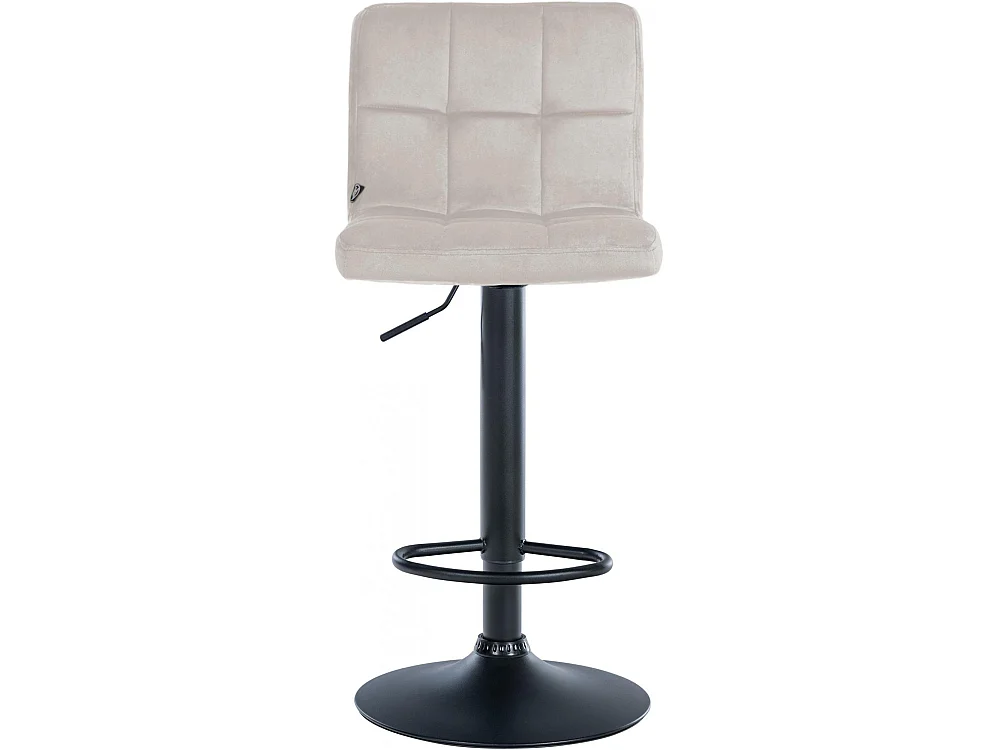 Tabouret de bar - Velours & Noir - Crème - Peru