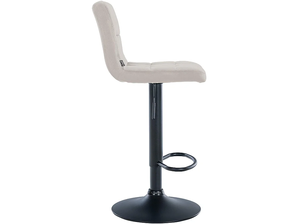 Tabouret de bar - Velours & Noir - Crème - Peru