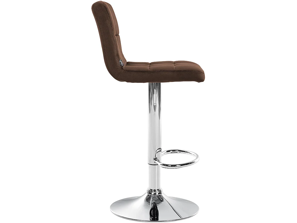 Tabouret de bar - Velours & Chrome - Marron - Peru