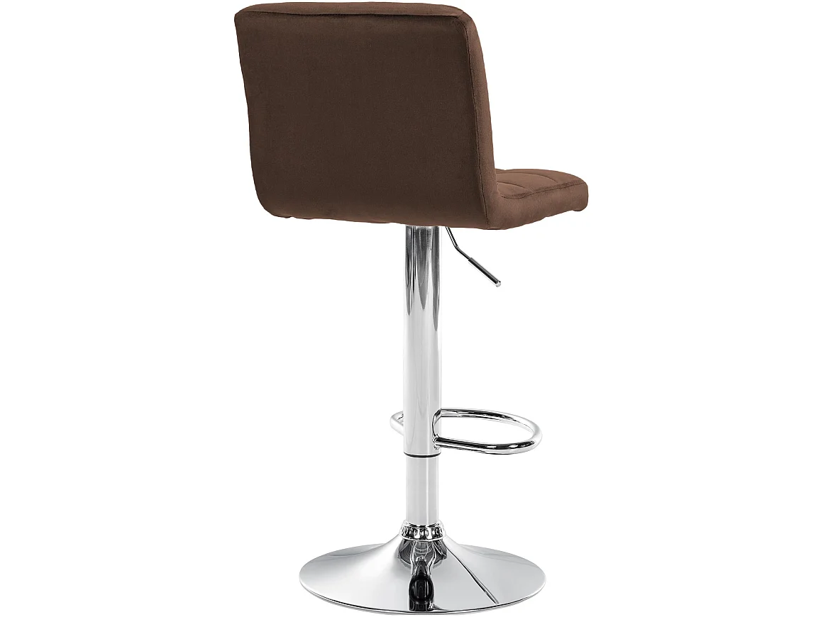 Tabouret de bar - Velours & Chrome - Marron - Peru