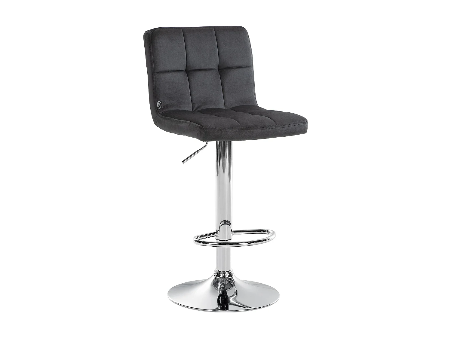 Tabouret de bar - Velours & Chrome - Noir - Peru