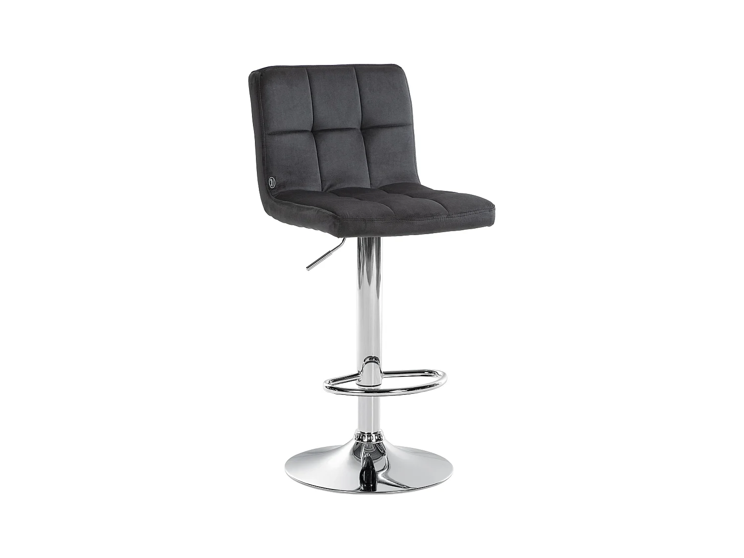 Tabouret de bar - Velours & Chrome - Noir - Peru