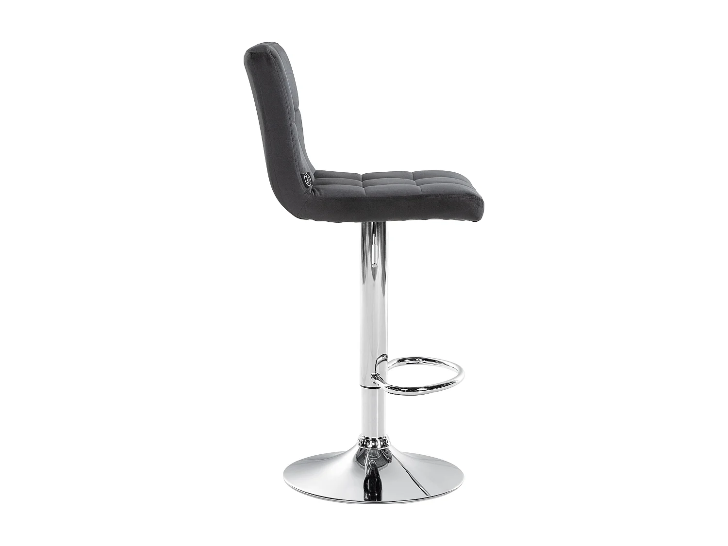 Tabouret de bar - Velours & Chrome - Noir - Peru