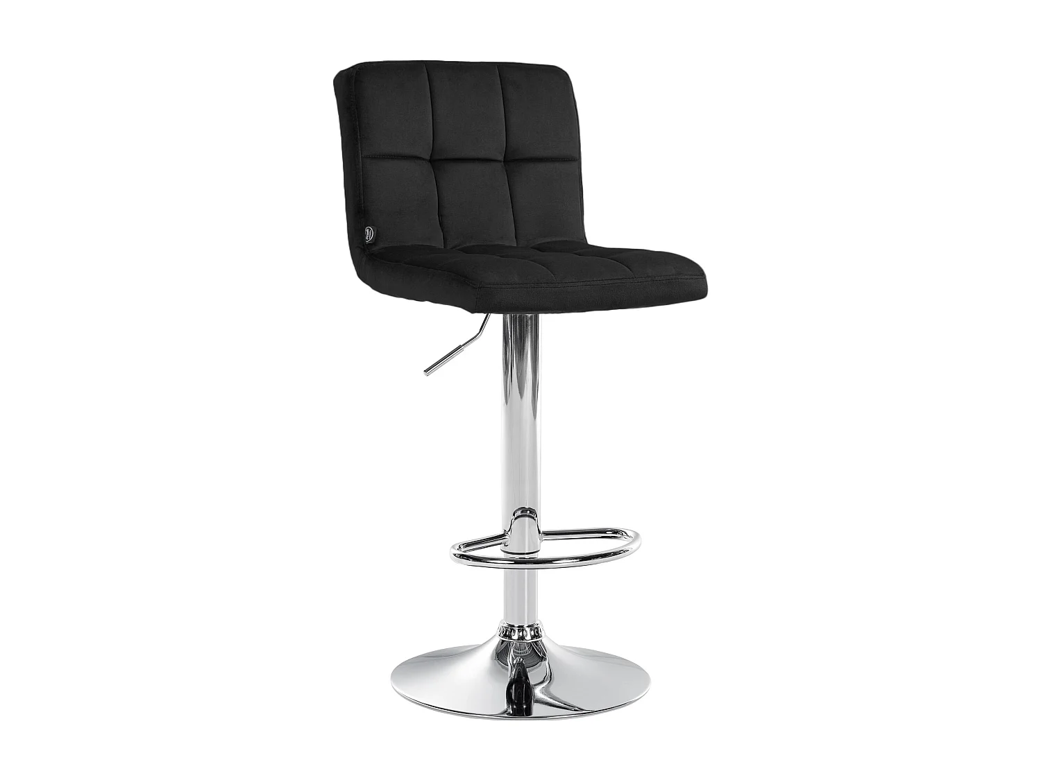 Tabouret de bar - Velours & Chrome - Noir - Peru