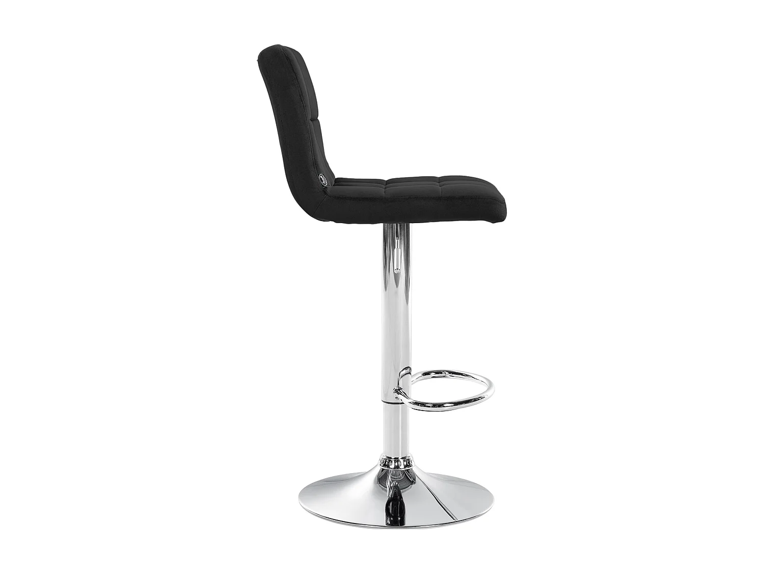 Tabouret de bar - Velours & Chrome - Noir - Peru