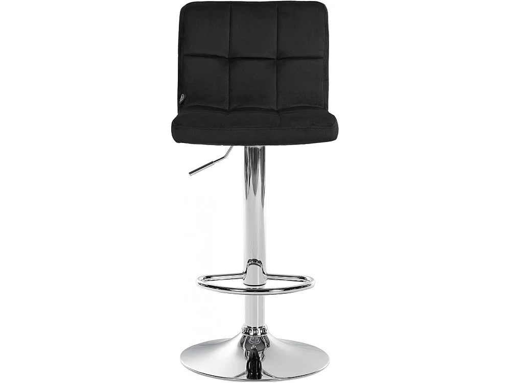 Tabouret de bar - Velours & Chrome - Noir - Peru