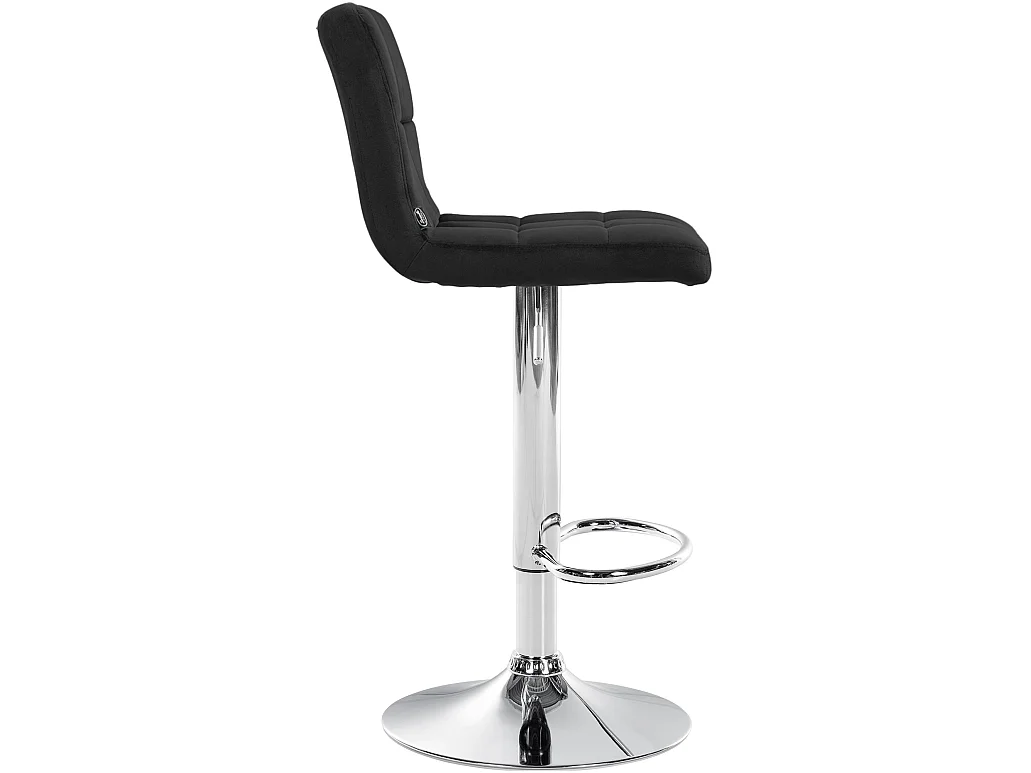 Tabouret de bar - Velours & Chrome - Noir - Peru