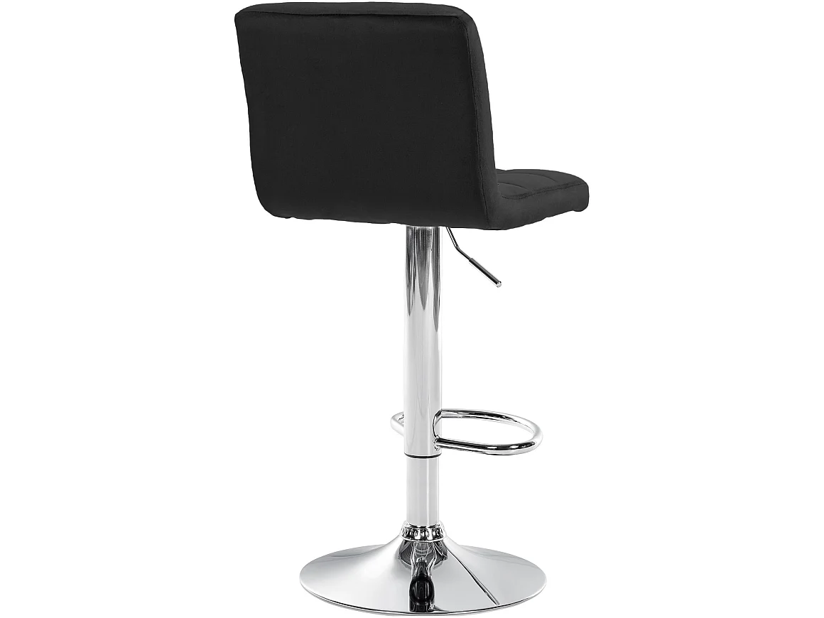 Tabouret de bar - Velours & Chrome - Noir - Peru