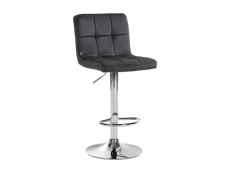 Tabouret de bar - Velours & Chrome - Noir - Peru