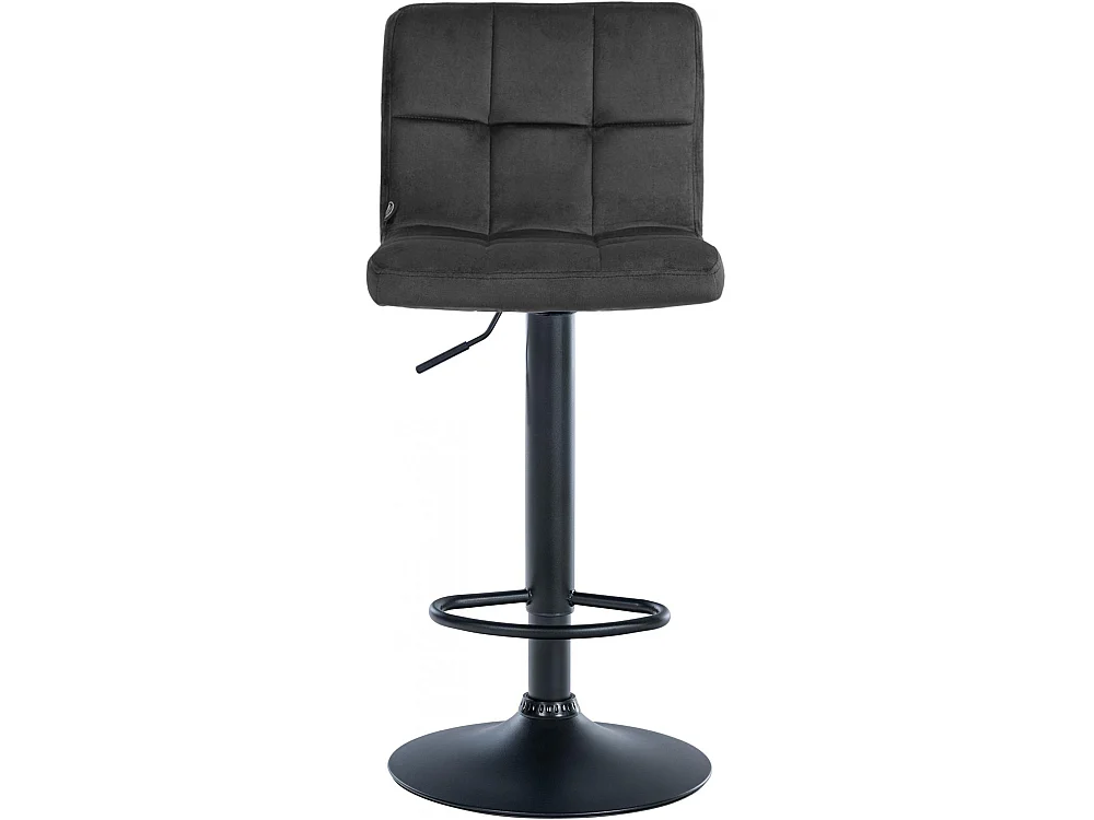 Tabouret de bar - Velours & Noir - Gris foncé - Peru