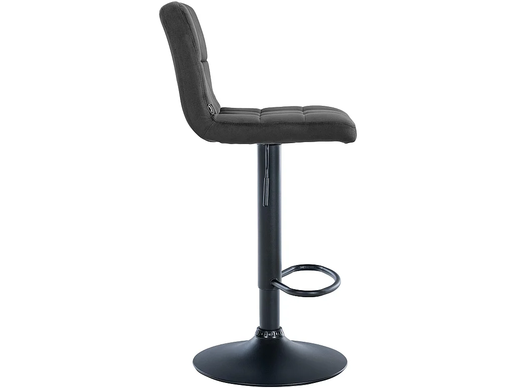 Tabouret de bar - Velours & Noir - Gris foncé - Peru
