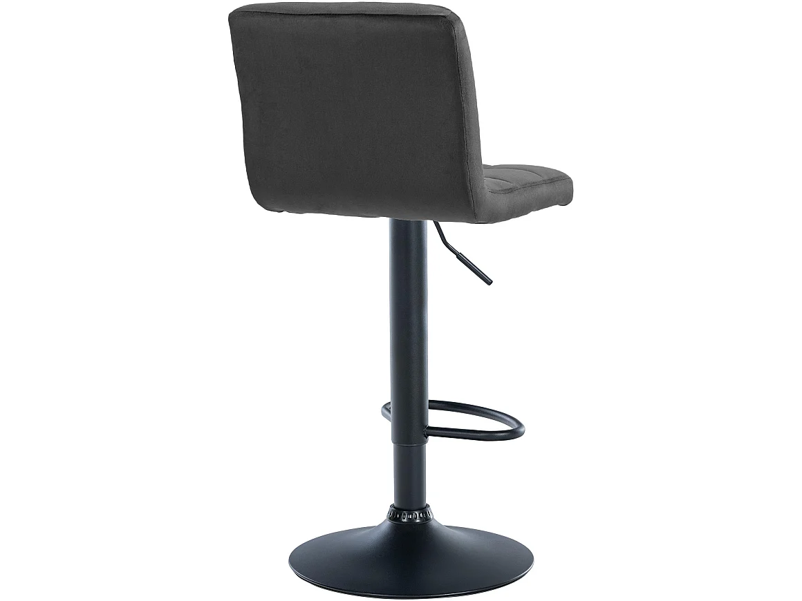 Tabouret de bar - Velours & Noir - Gris foncé - Peru