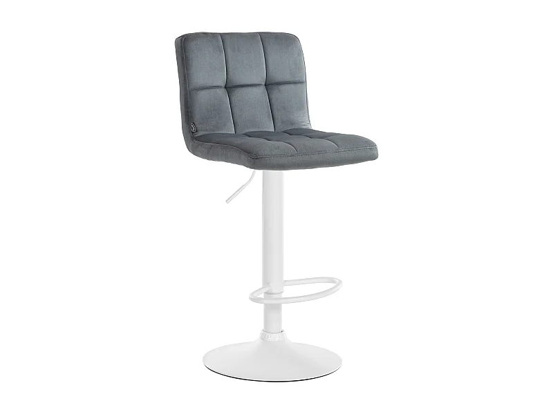 Tabouret de bar - Velours & Blanc - Gris foncé - Peru