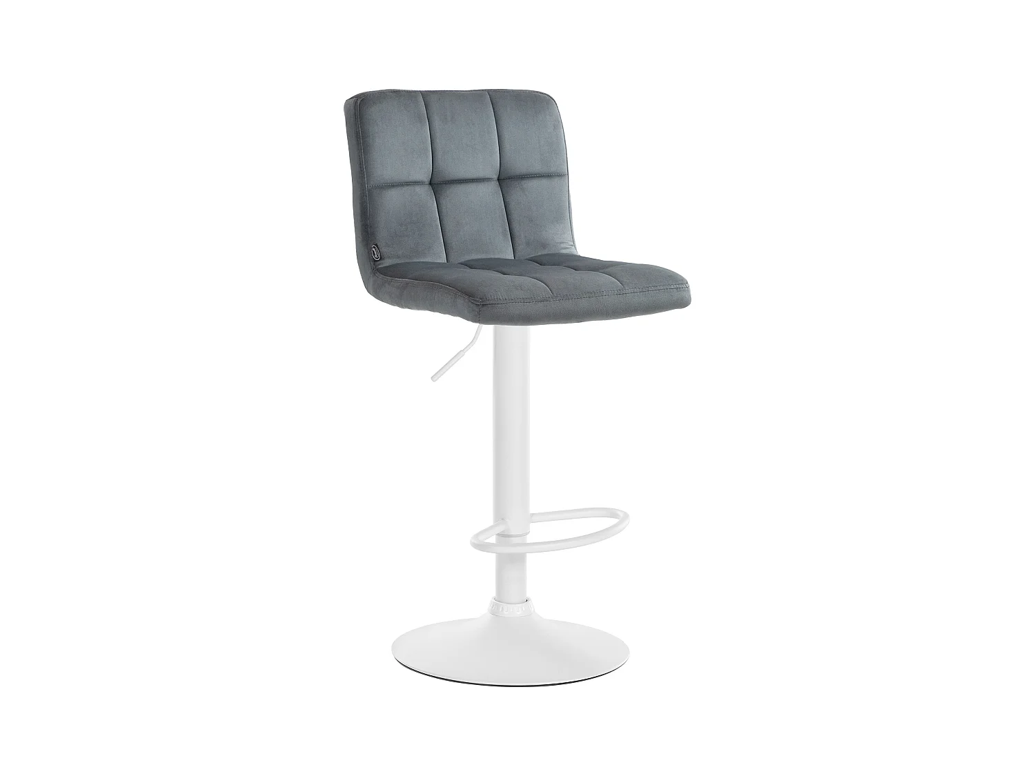 Tabouret de bar - Velours & Blanc - Gris foncé - Peru