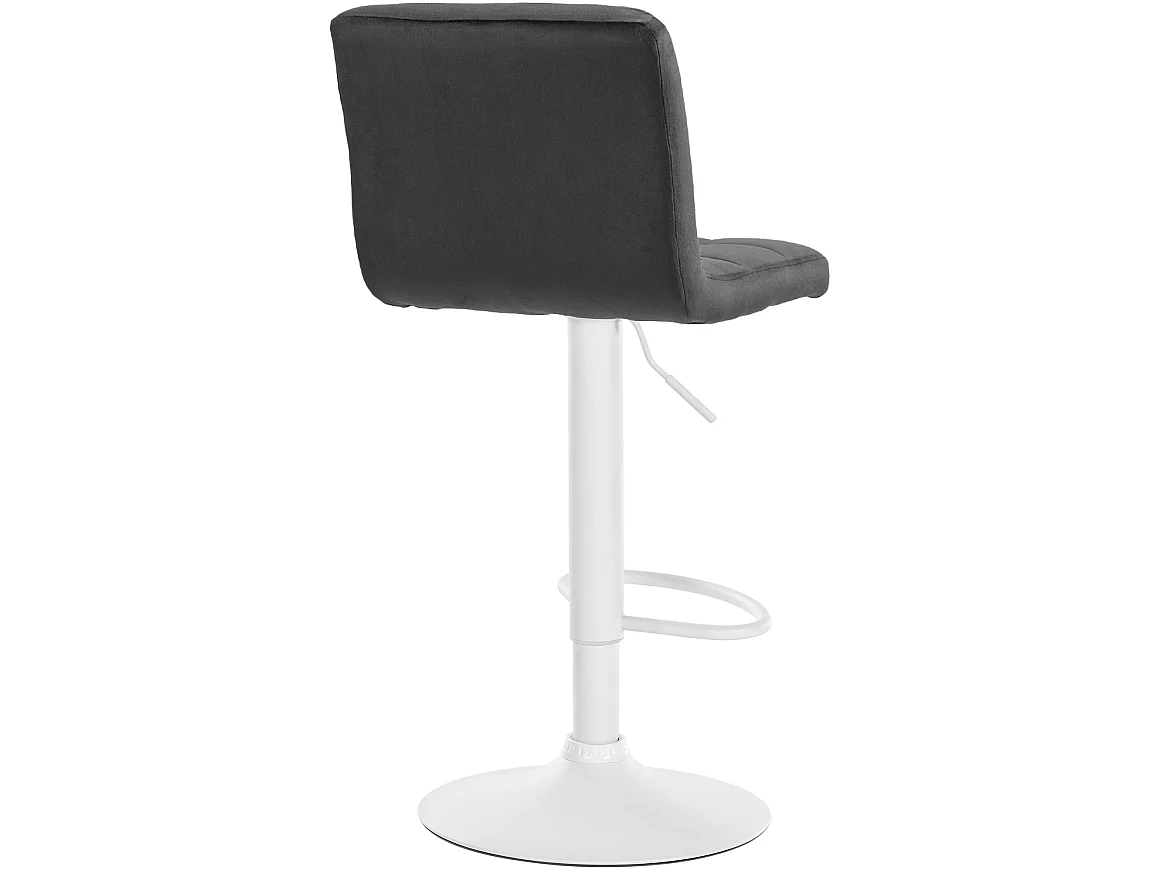 Tabouret de bar - Velours & Blanc - Gris foncé - Peru