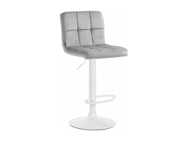 Tabouret de bar - Velours & Blanc - Gris - Peru