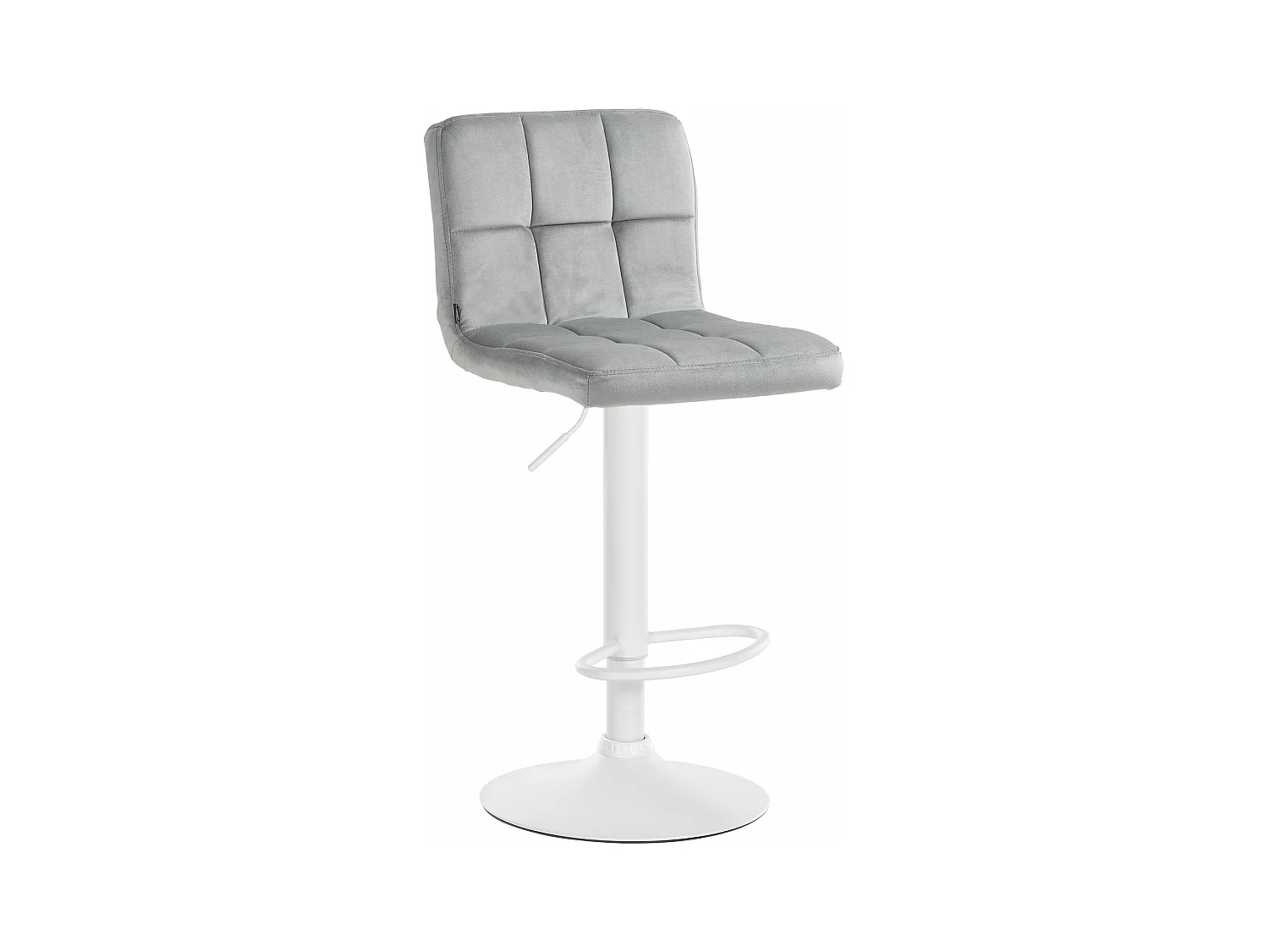 Tabouret de bar - Velours & Blanc - Gris - Peru