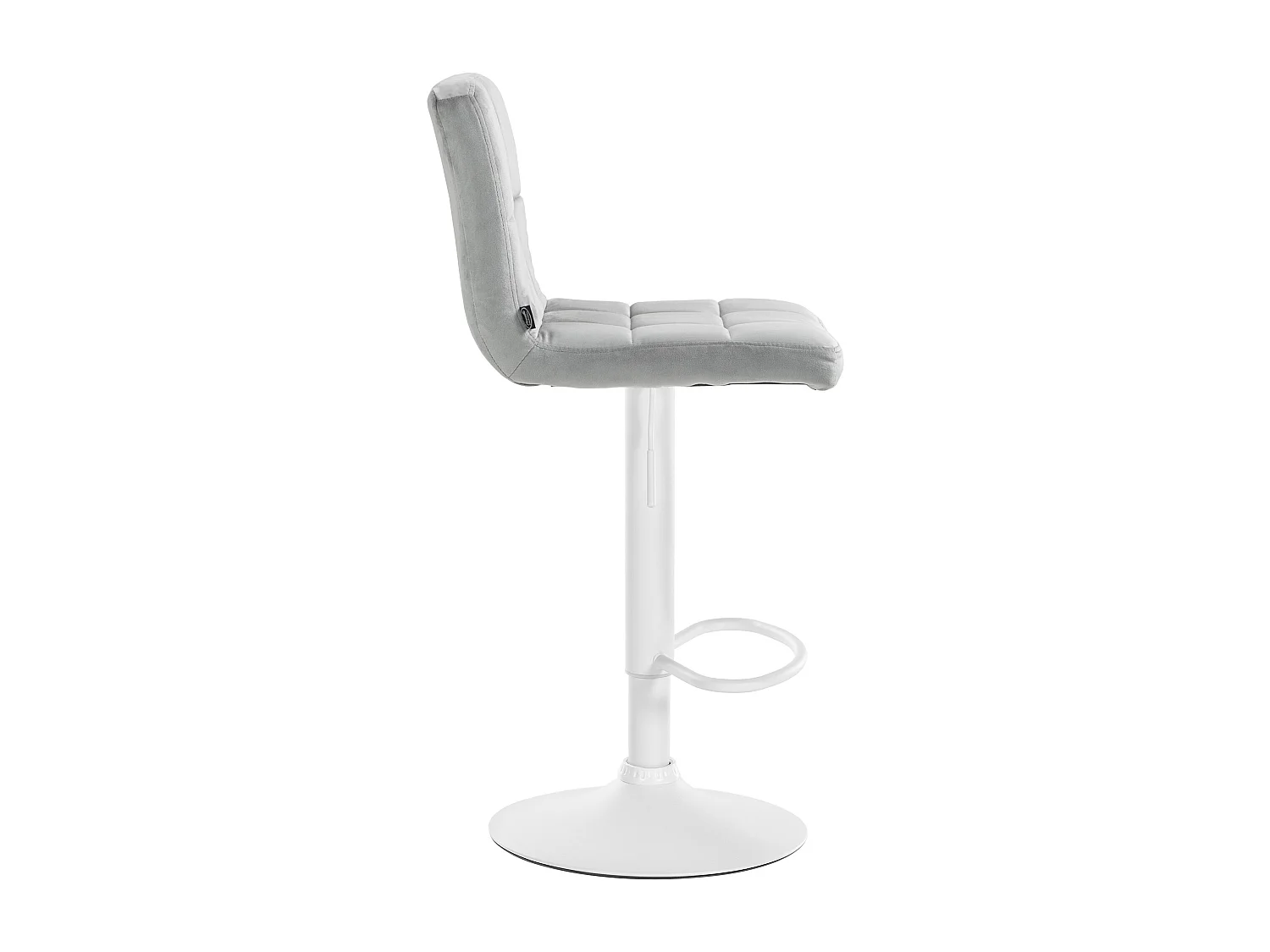 Tabouret de bar - Velours & Blanc - Gris - Peru