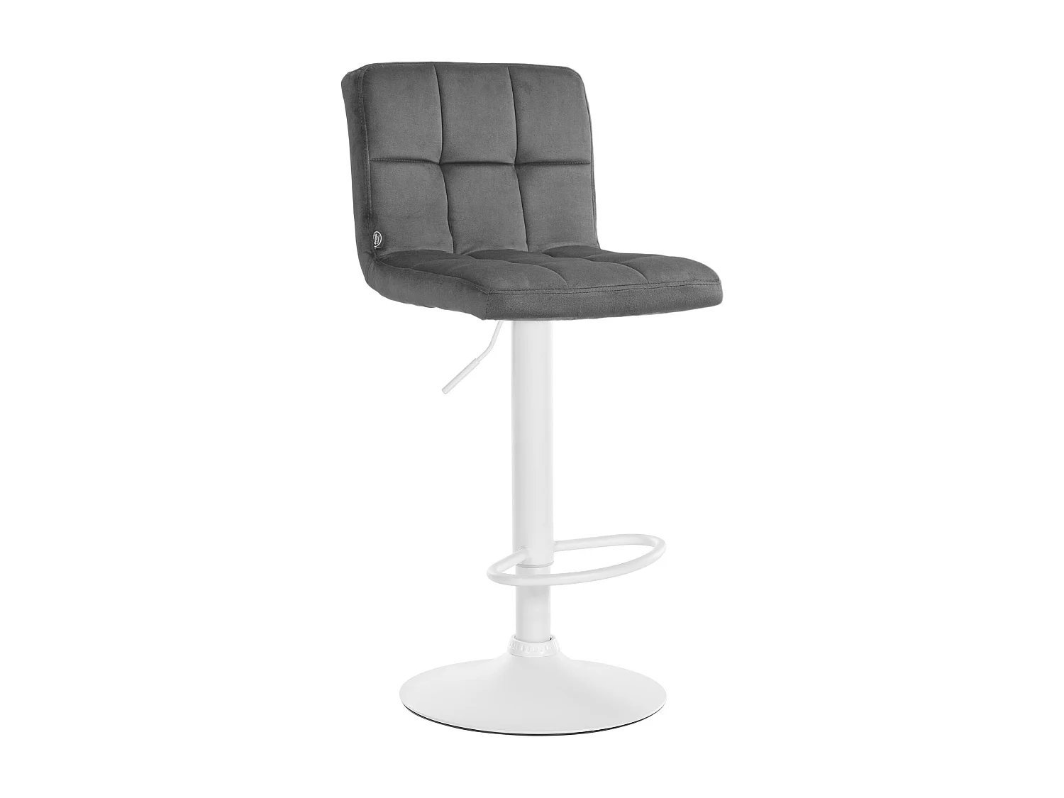 Tabouret de bar - Velours & Blanc - Gris - Peru