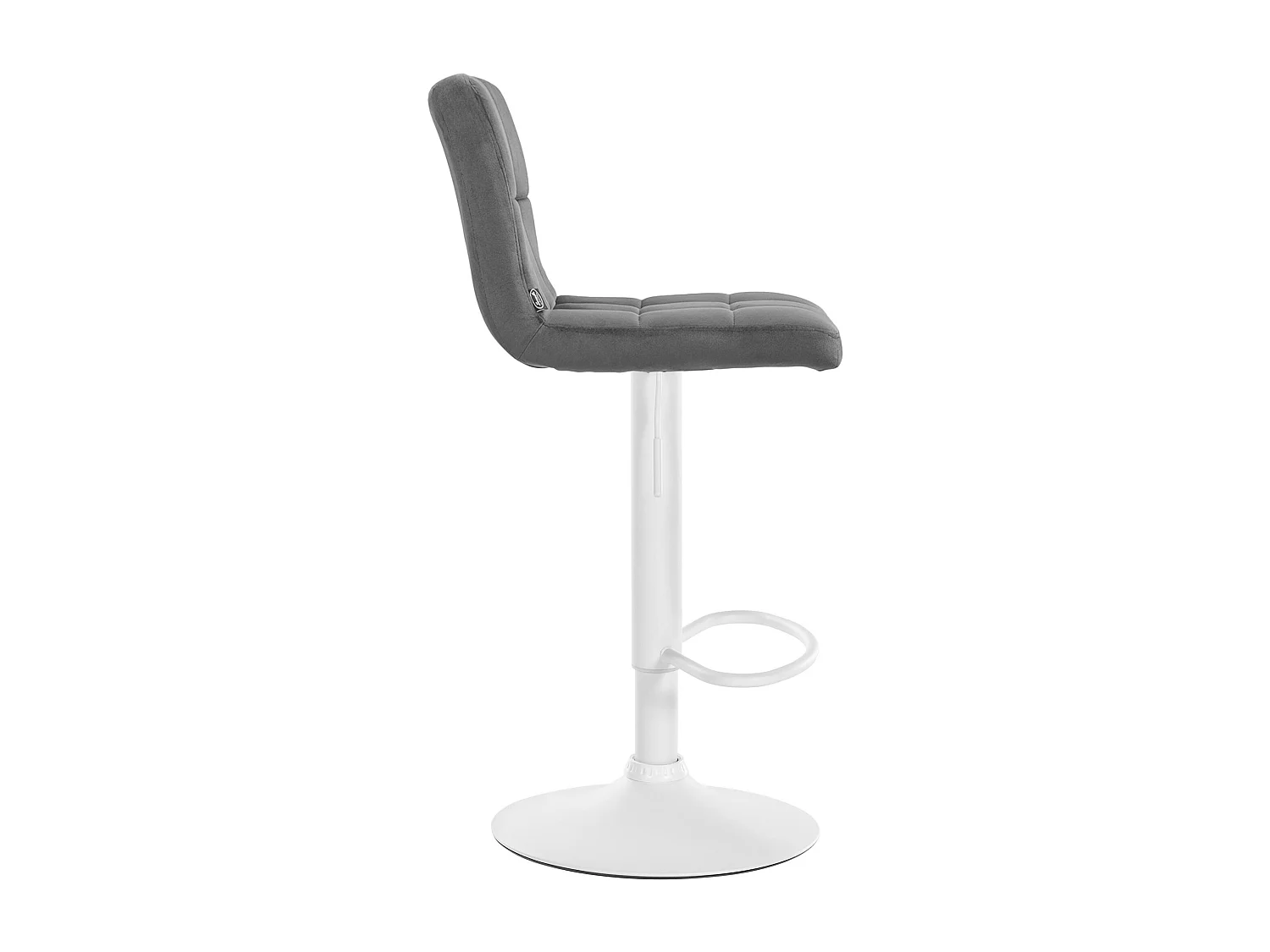 Tabouret de bar - Velours & Blanc - Gris - Peru