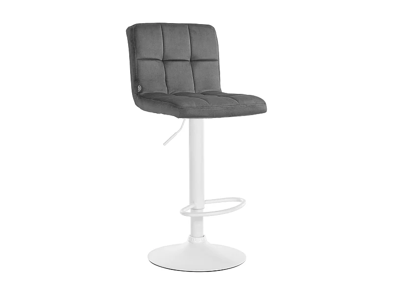 Tabouret de bar - Velours & Blanc - Gris - Peru