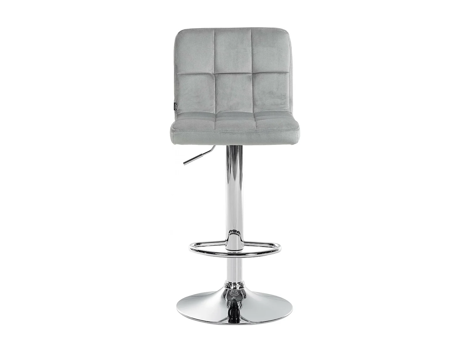 Tabouret de bar - Velours & Chrome - Gris - Peru
