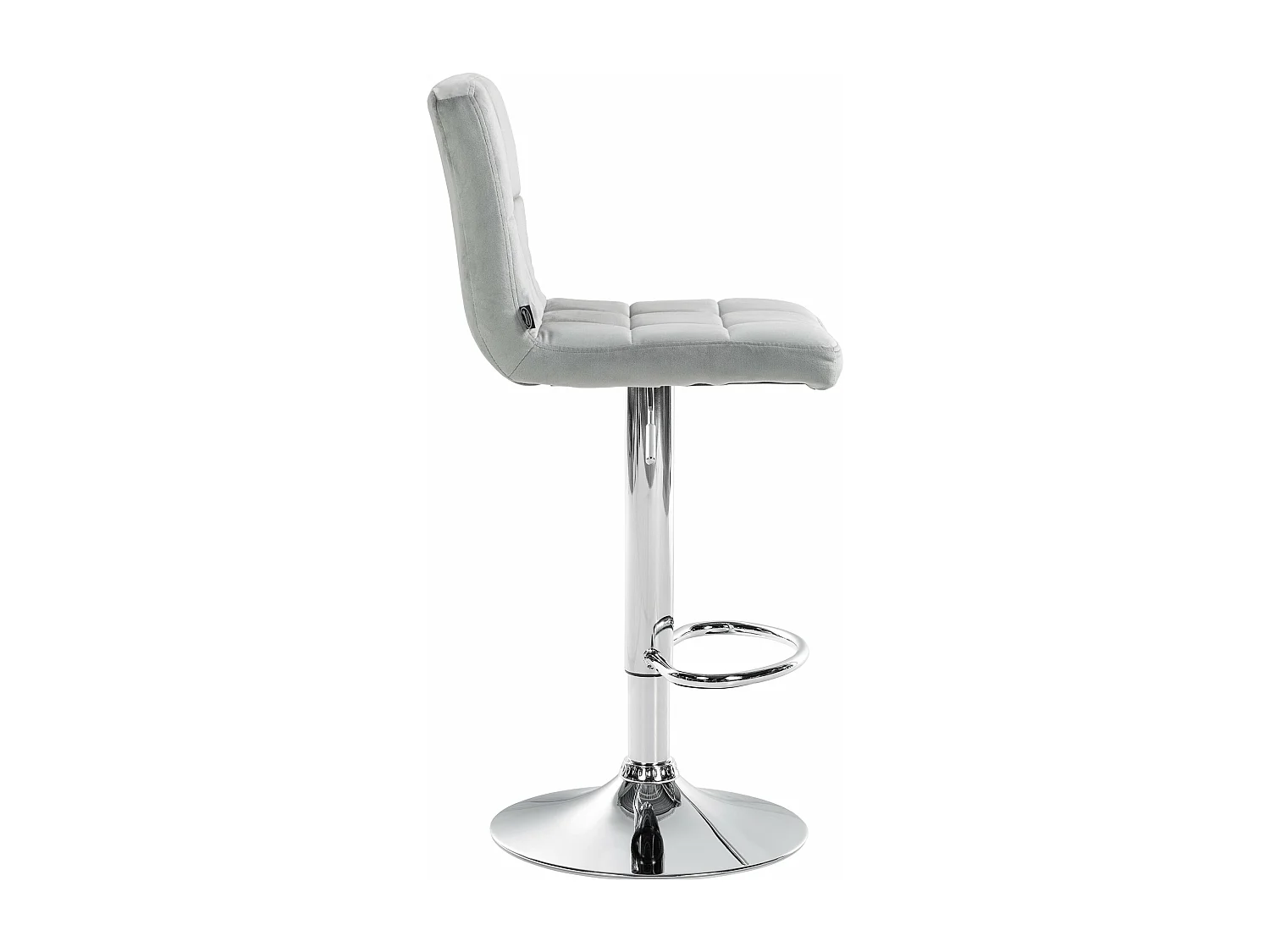 Tabouret de bar - Velours & Chrome - Gris - Peru