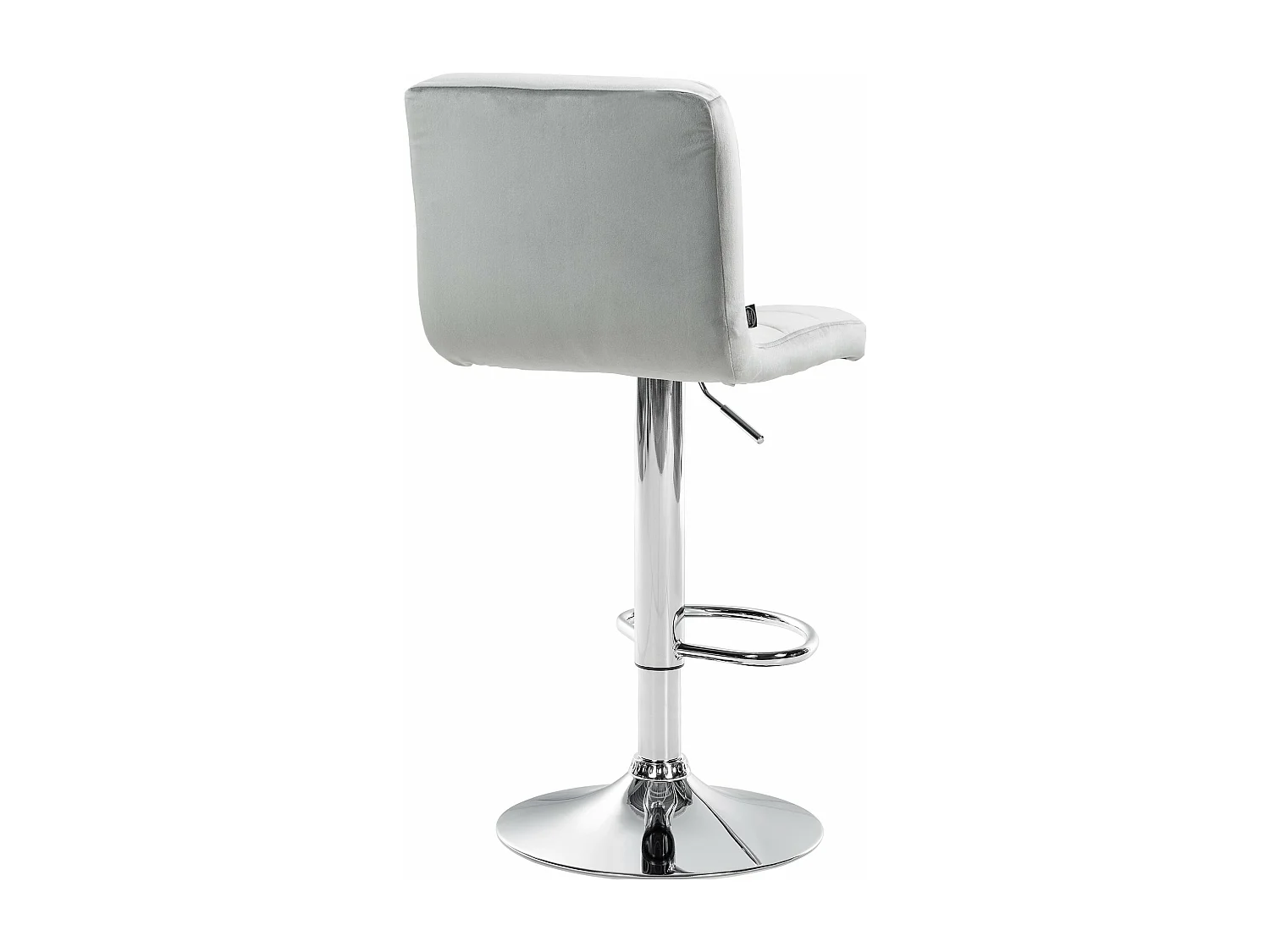 Tabouret de bar - Velours & Chrome - Gris - Peru