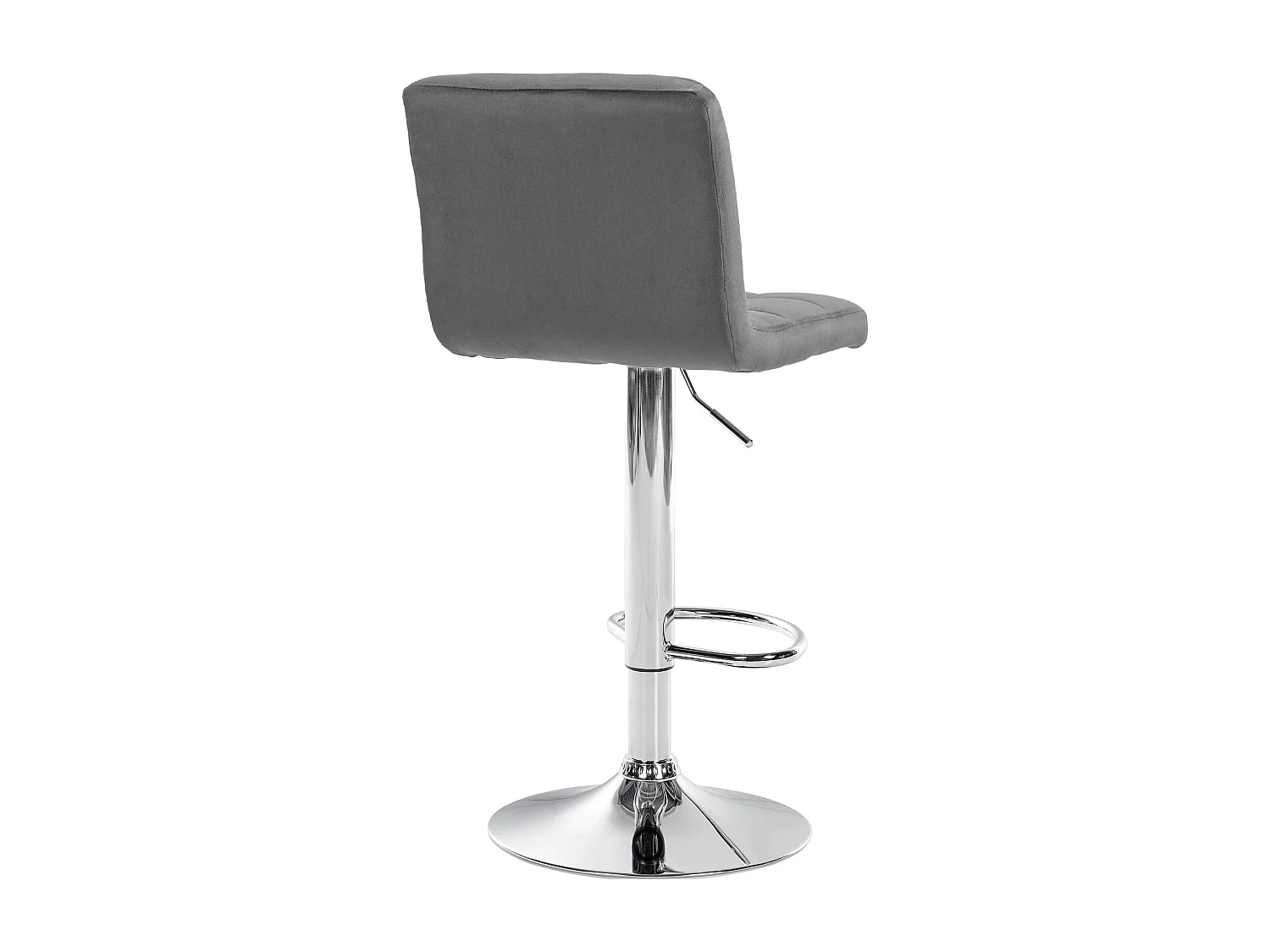 Tabouret de bar - Velours & Chrome - Gris - Peru