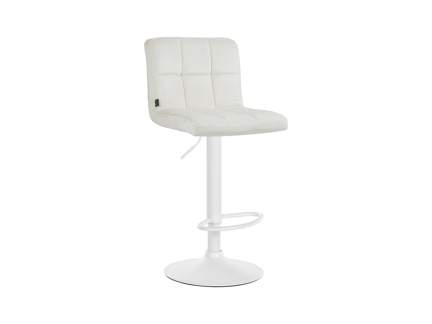 Tabouret de bar - Velours & Blanc - Crème - Peru