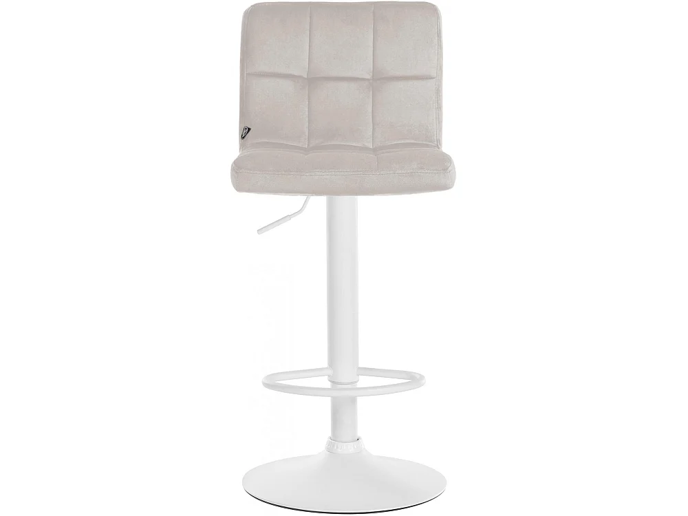 Tabouret de bar - Velours & Blanc - Crème - Peru
