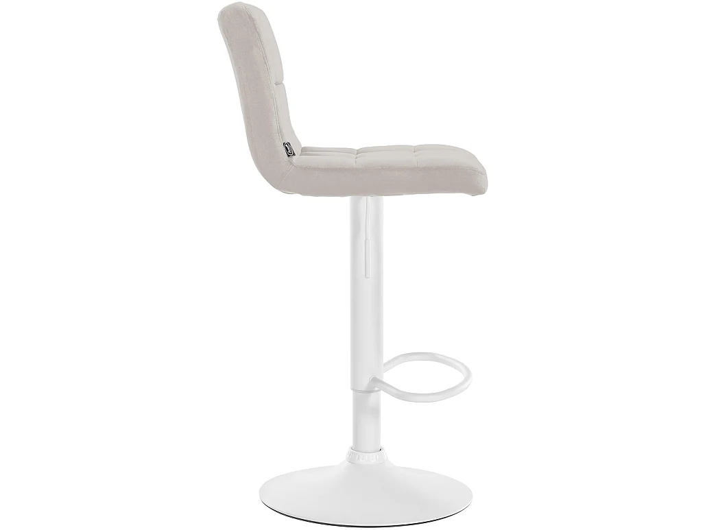 Tabouret de bar - Velours & Blanc - Crème - Peru