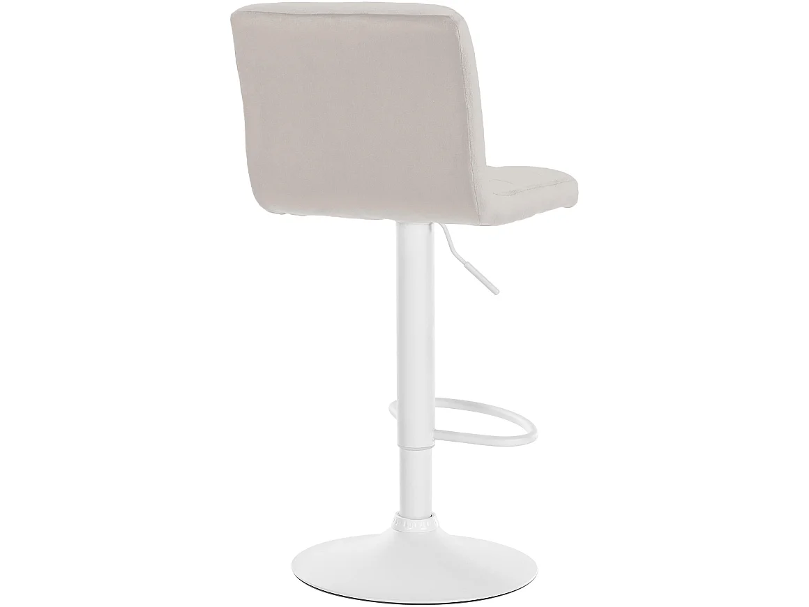 Tabouret de bar - Velours & Blanc - Crème - Peru