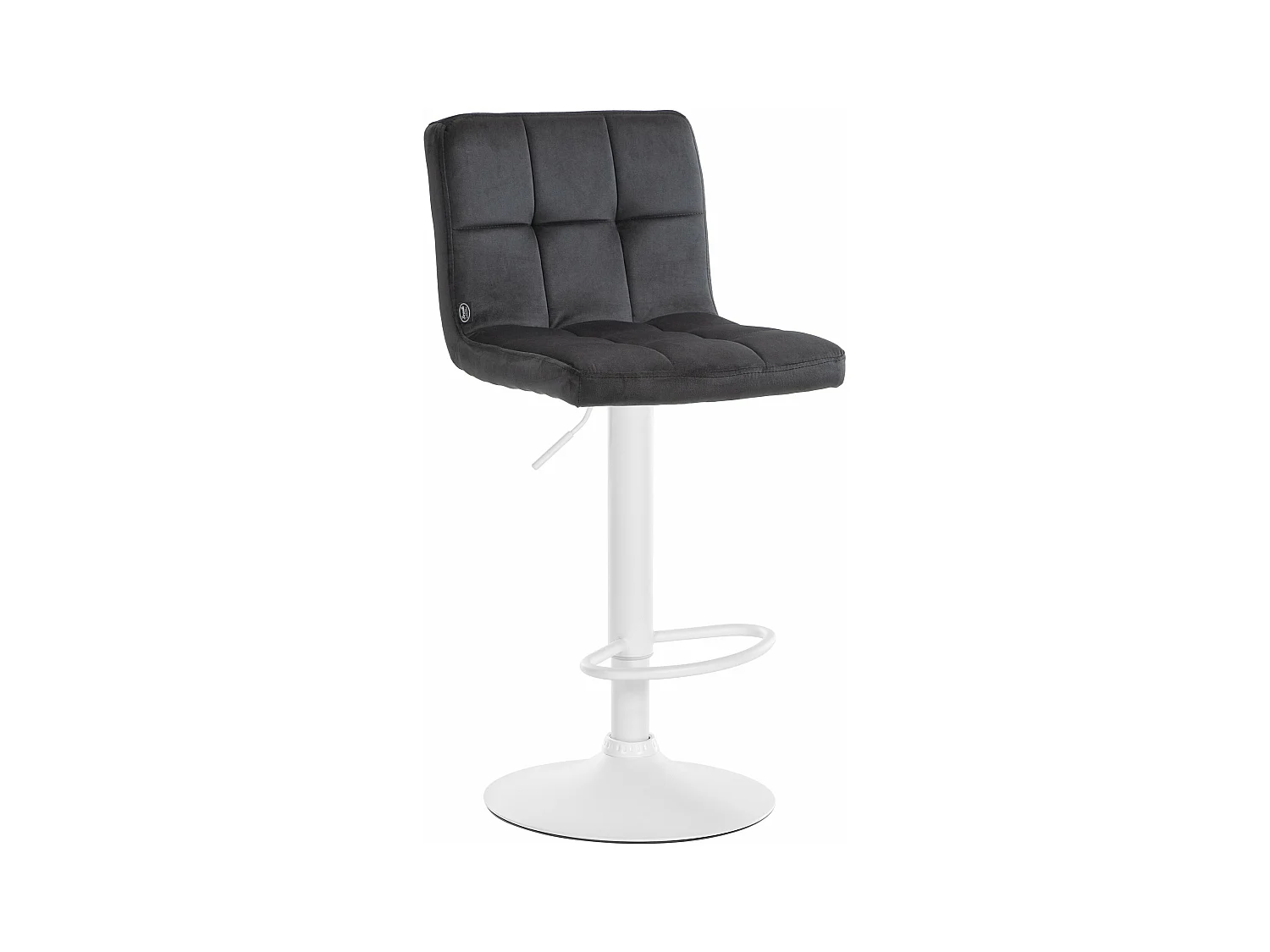 Tabouret de bar - Velours & Blanc - Noir - Peru