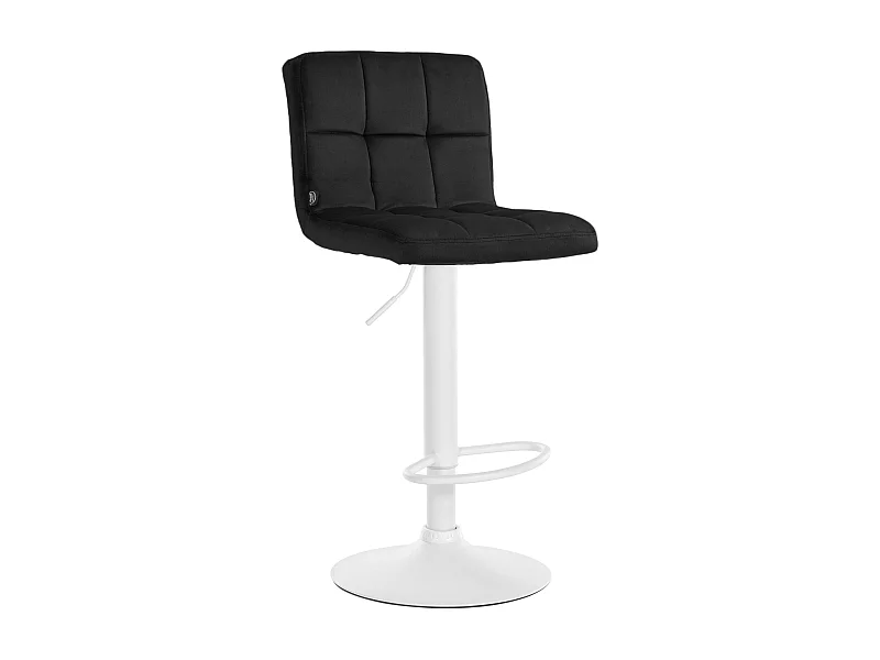 Tabouret de bar - Velours & Blanc - Noir - Peru